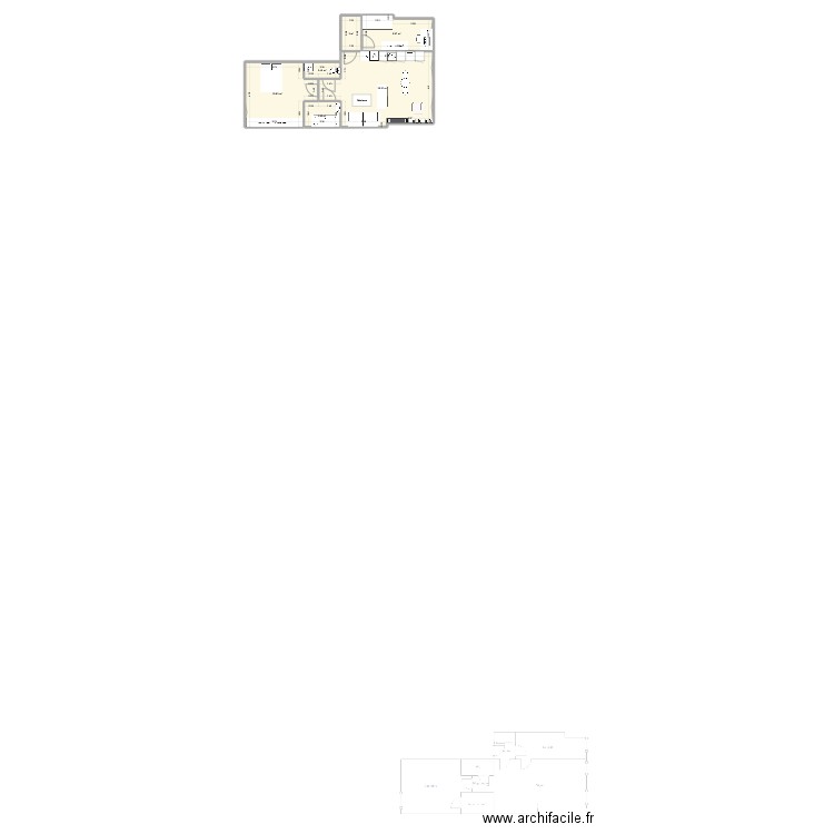 Appart Morgane. Plan de 6 pièces et 66 m2