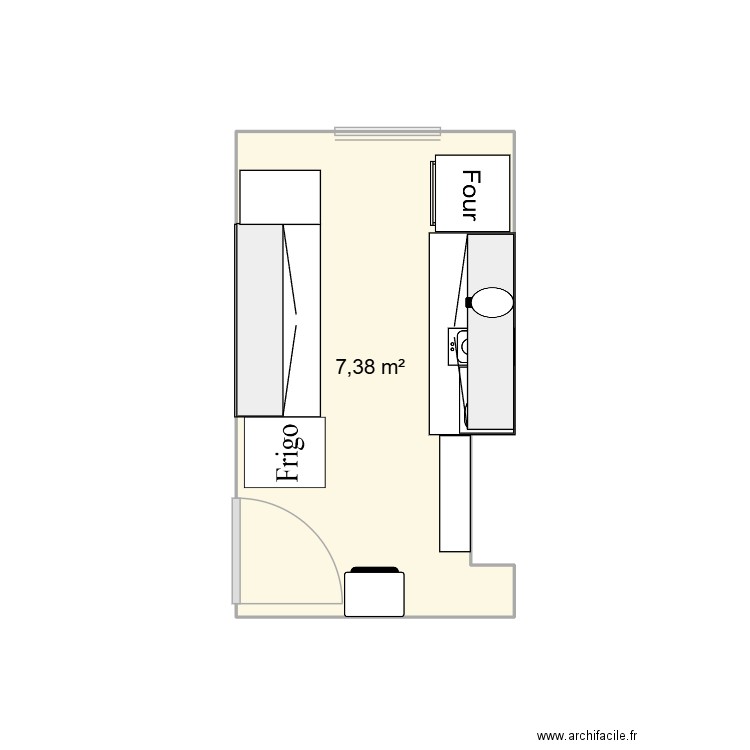 Labo Le Chat Gris. Plan de 1 pièce et 7 m2