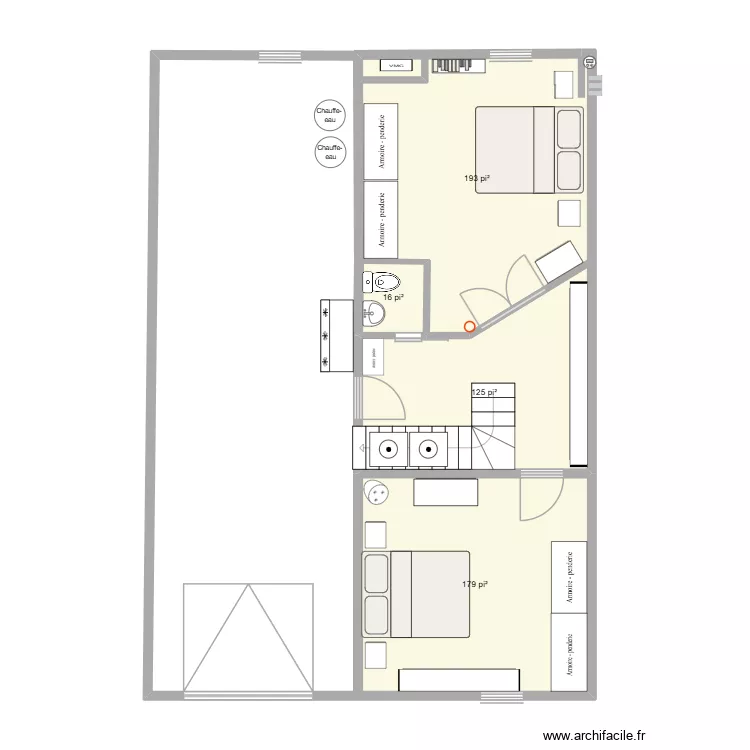 Ss-sol plex - V Chambre maitre inversée, angle entrée. Plan de 4 et 48 m² Ss-sol plex - V Chambre maitre inversée, angle entrée. Plan de 4 et 48 m²
