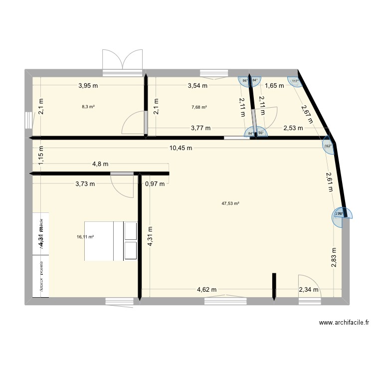 MAISON LESTELLE AU MESURE. Plan de 4 pièces et 80 m2