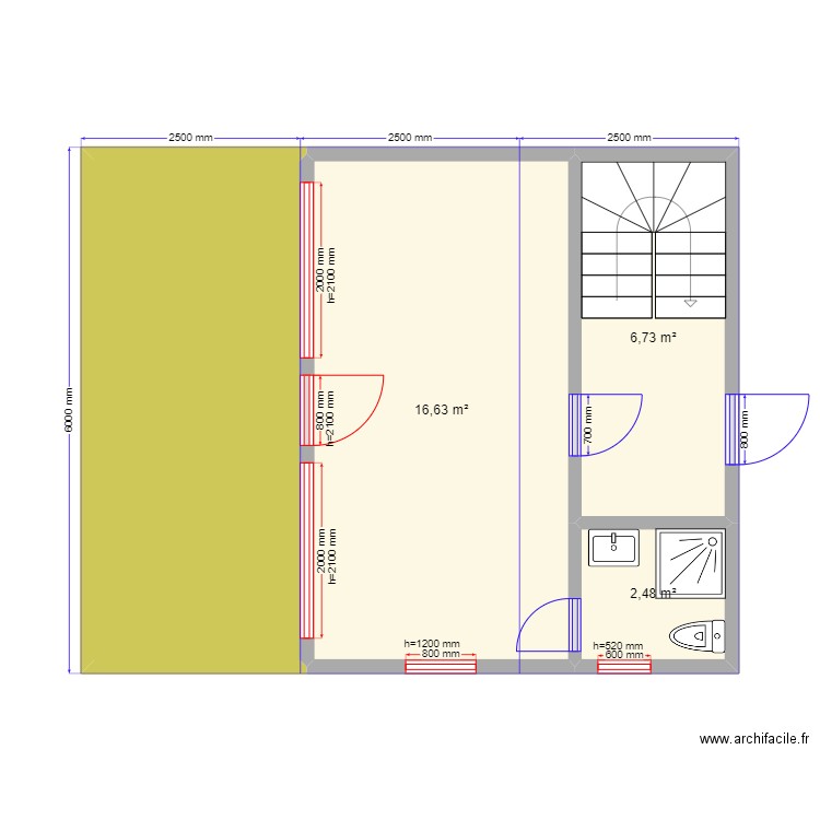 Юсупыч 5м. Plan de 9 pièces et 91 m2
