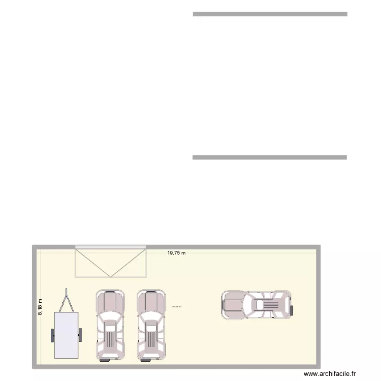 garage sommery. Plan de 1  et 162 m²