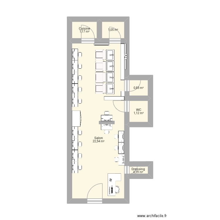 Camille albane. Plan de 6 pièces et 27 m2