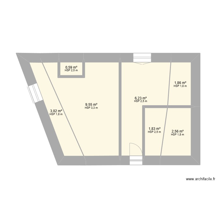 Quentin GRIBOT Bagneux. Plan de 7 pièces et 26 m2
