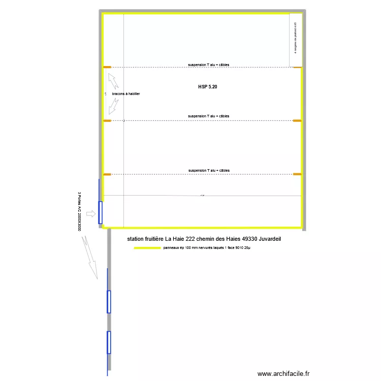 Station fruiti&egrave;re La Haie 49330 Juvardeil. Plan de 