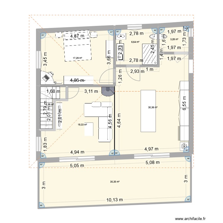 test initial. Plan de 0 pièce et 0 m2