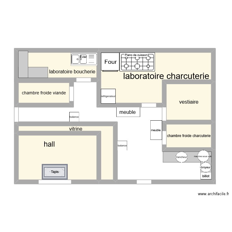 plan boucherie. Plan de 0 pièce et 0 m2