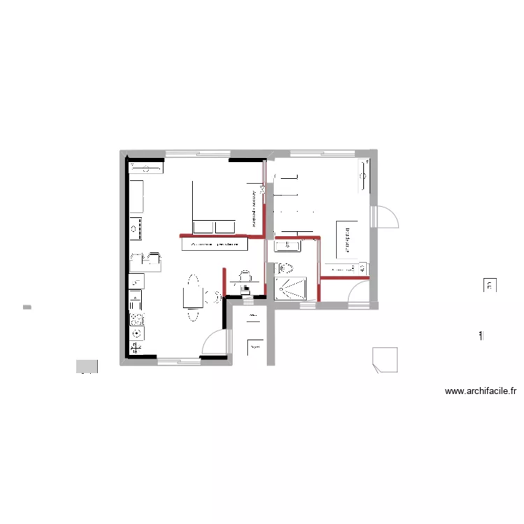 Chambre 7 - Chambre 6 - V10 (plus grande). Plan de 