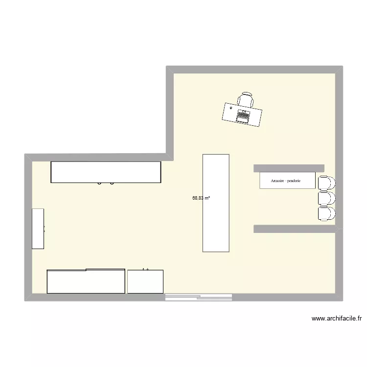 laposte. Plan de 1  et 69 m²