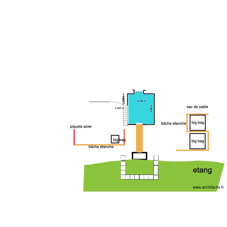 barrage par bigbag 5. Plan de 0 pièce et 0 m2
