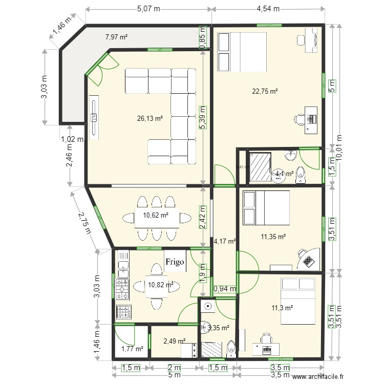 Projet Yde v2. Plan de 0 pièce et 0 m2