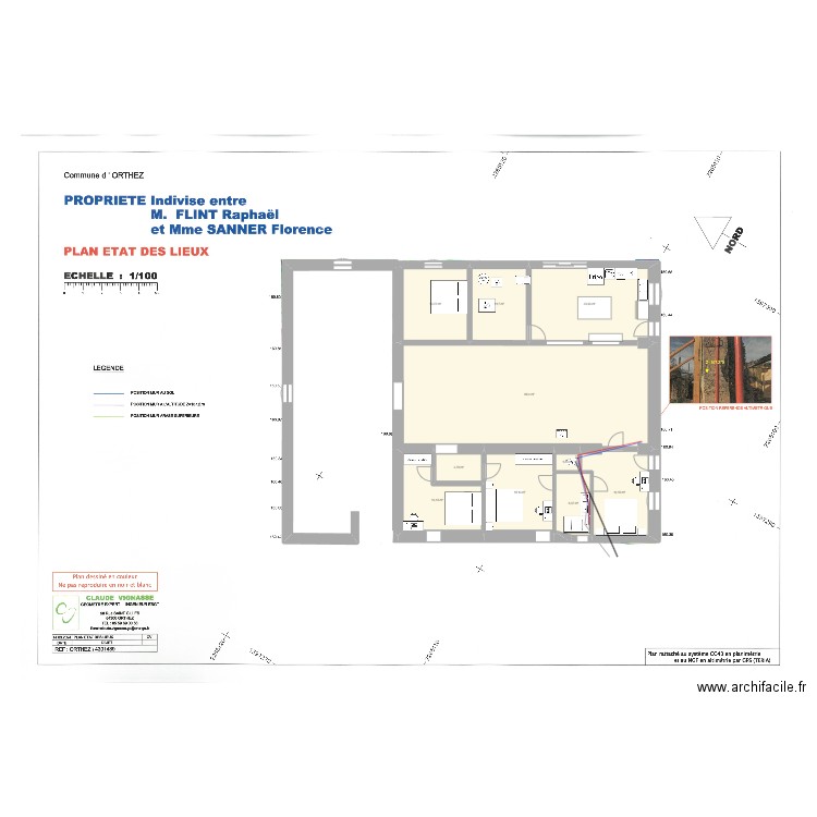 Pouyran Chambre. Plan de 10 pièces et 174 m2