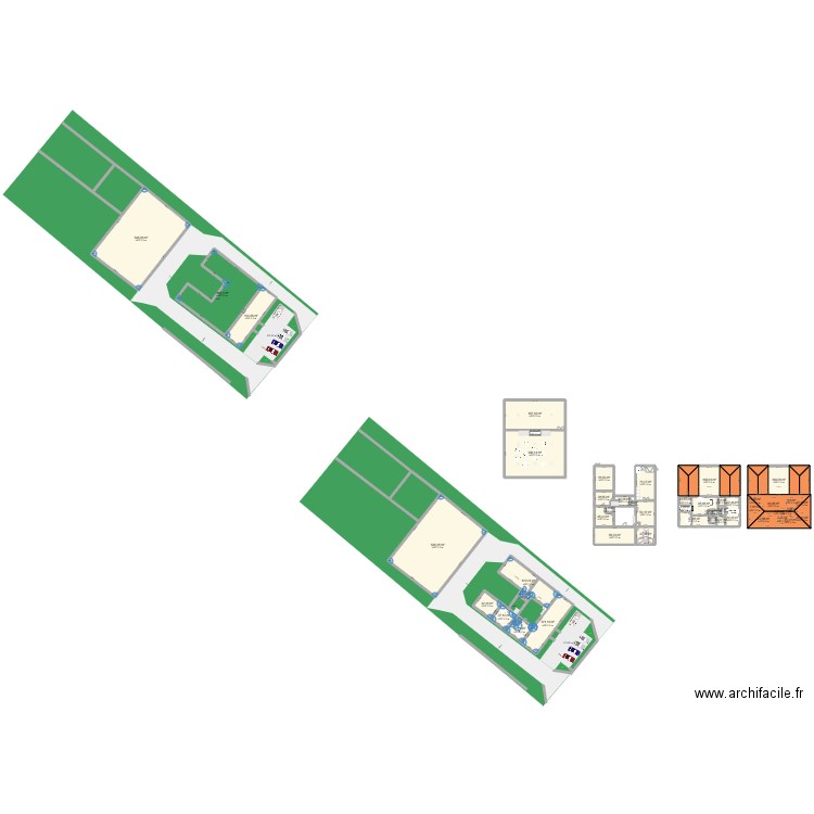 gluten 2. Plan de 50 pièces et 3610 m2