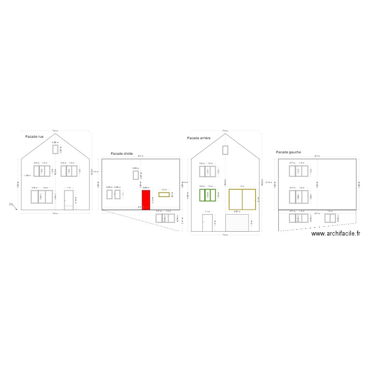Crupet facade futur. Plan de 0 pièce et 0 m2
