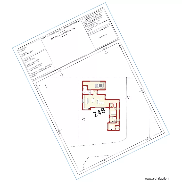 maison plein pied L  248 version 2 ducey. Plan de 