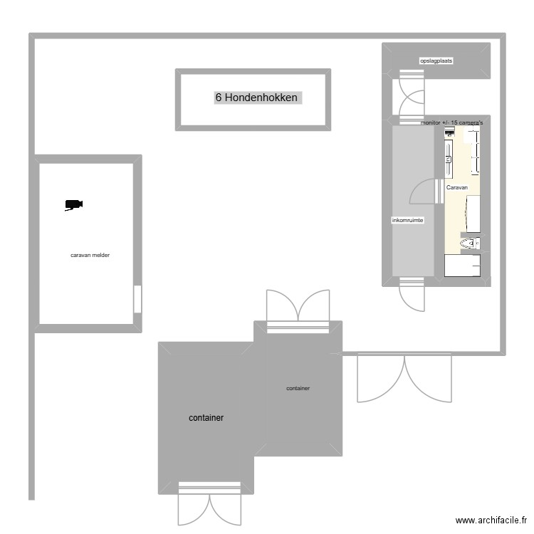Putte. Plan de 7 pièces et 53 m2