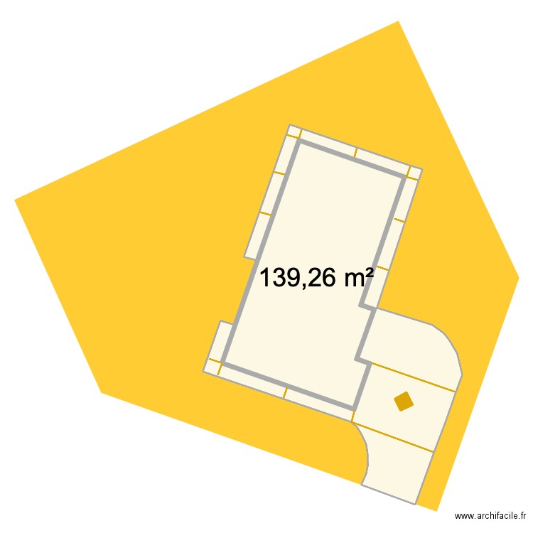 roullet. Plan de 5 pièces et 250 m2