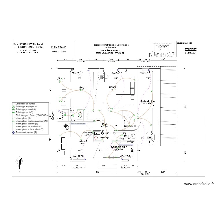 1 er &eacute;tage maison elec. Plan de 0 pièce et 0 m2
