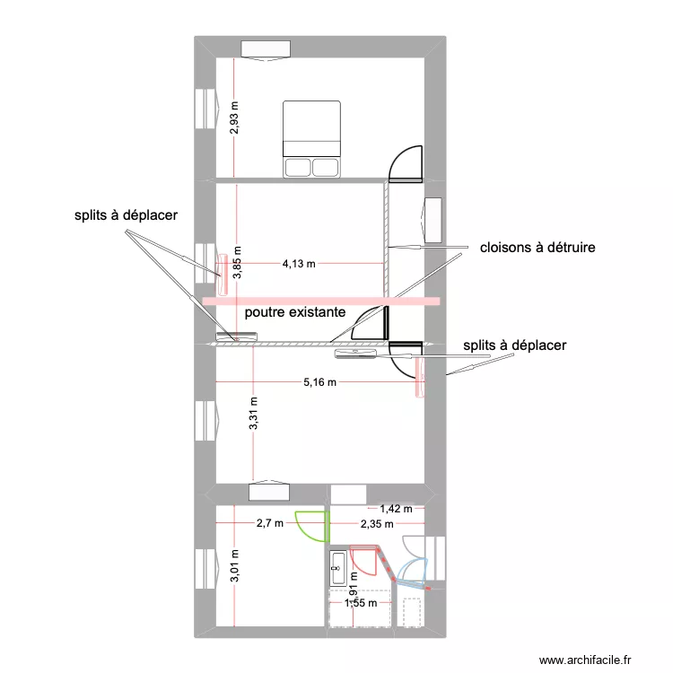 capanelle grand Salon. Plan de 8  et 68 m²