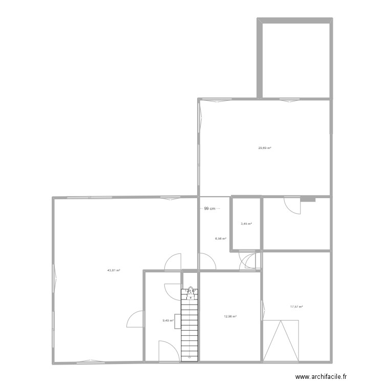 maison pénitent plan base . Plan de 8 pièces et 125 m2