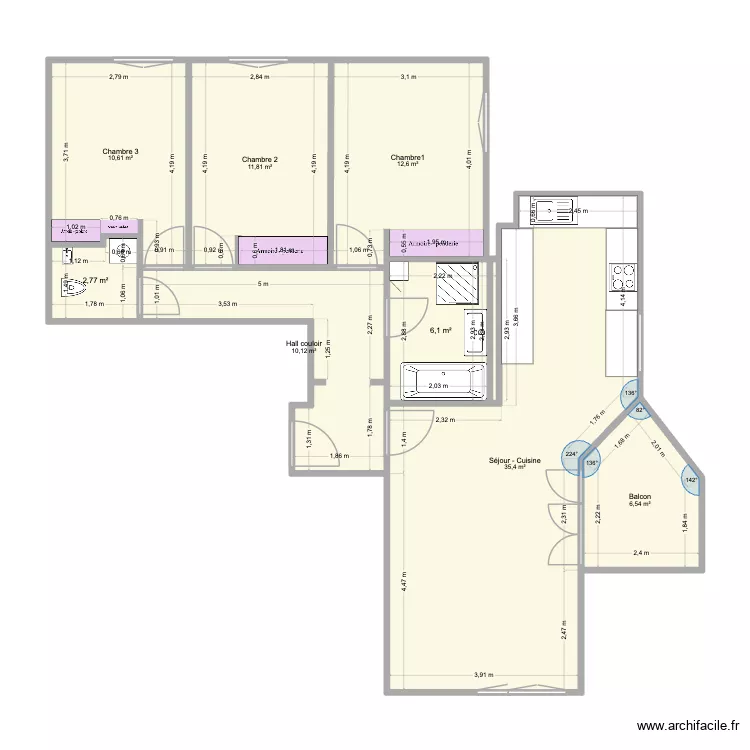 Saint-Cergues. Plan de 8  et 96 m²