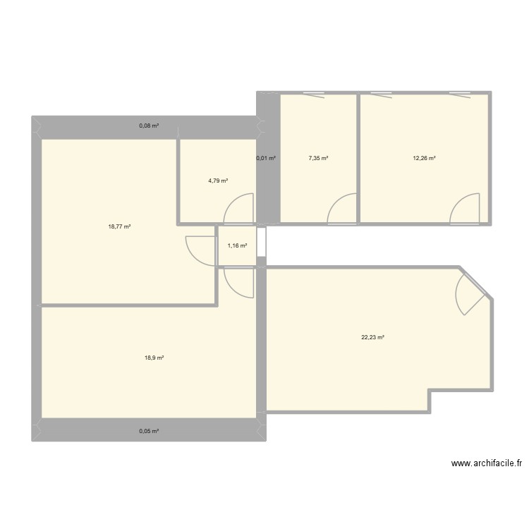 23062028. Plan de 10 pièces et 86 m2