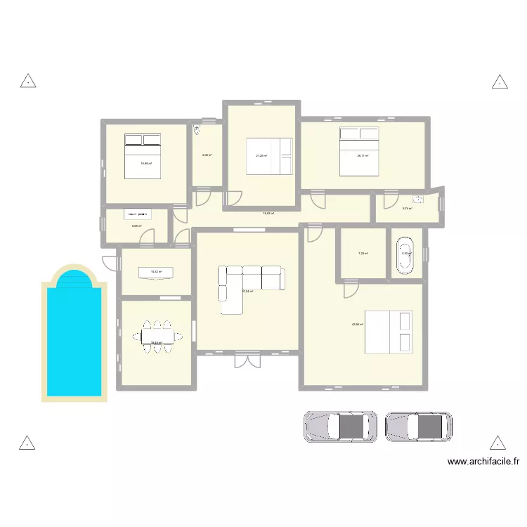 MAISON &Agrave; CONSTRUIRE. Plan de 13  et 223 m²