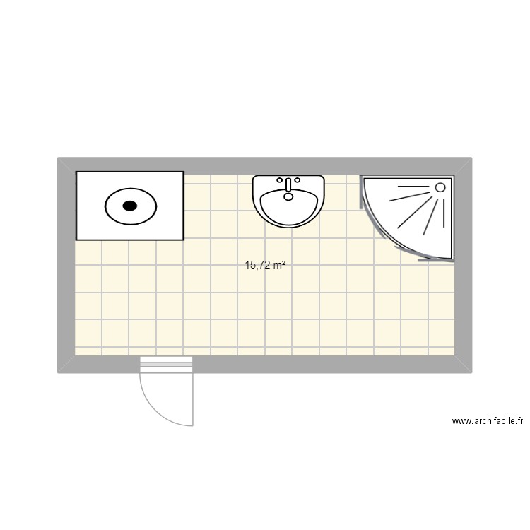 salle de bain. Plan de 1 pièce et 16 m2