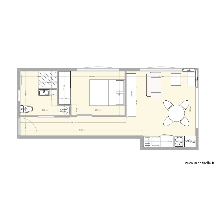 LOGEMENT MAMIE5. Plan de 3 pièces et 33 m2