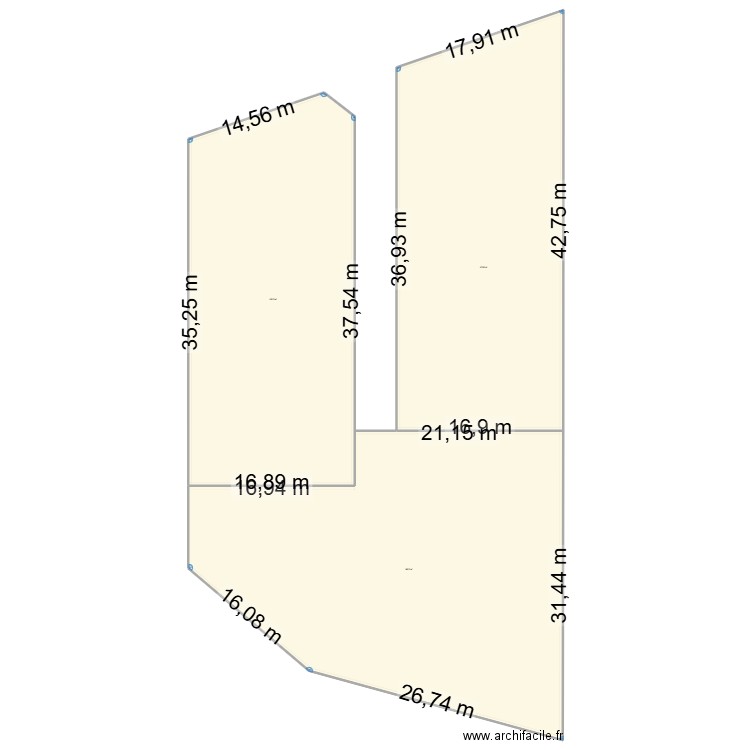 renaissance. Plan de 3 pièces et 2173 m2