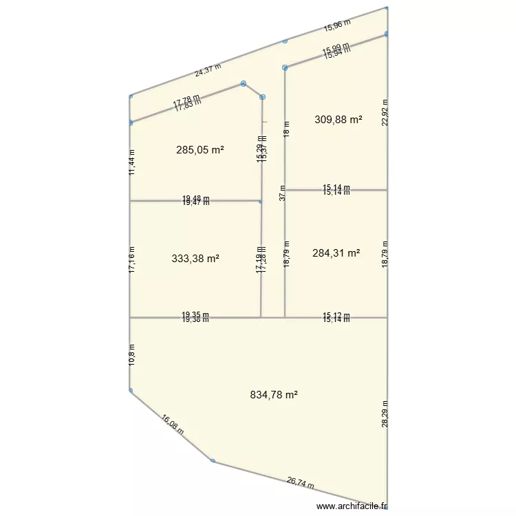 renaissance. Plan de 6  et 2328 m²