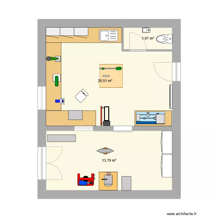 atelier id&eacute;al 1. Plan de 