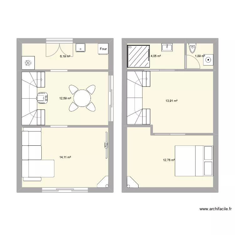 Maison de r&ecirc;ve. Plan de 7  et 66 m²