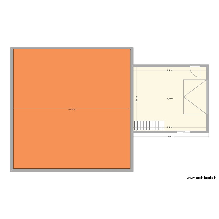 bj tillenay. Plan de 2 pièces et 144 m2