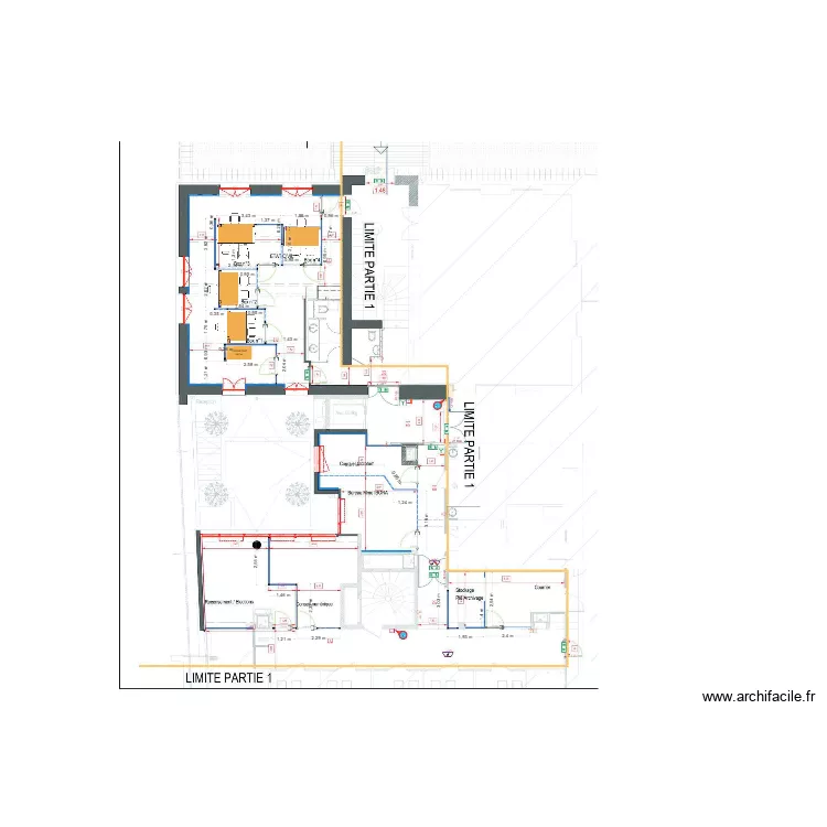 Saint-Fons plan c&ocirc;t&eacute; RDC. Plan de 
