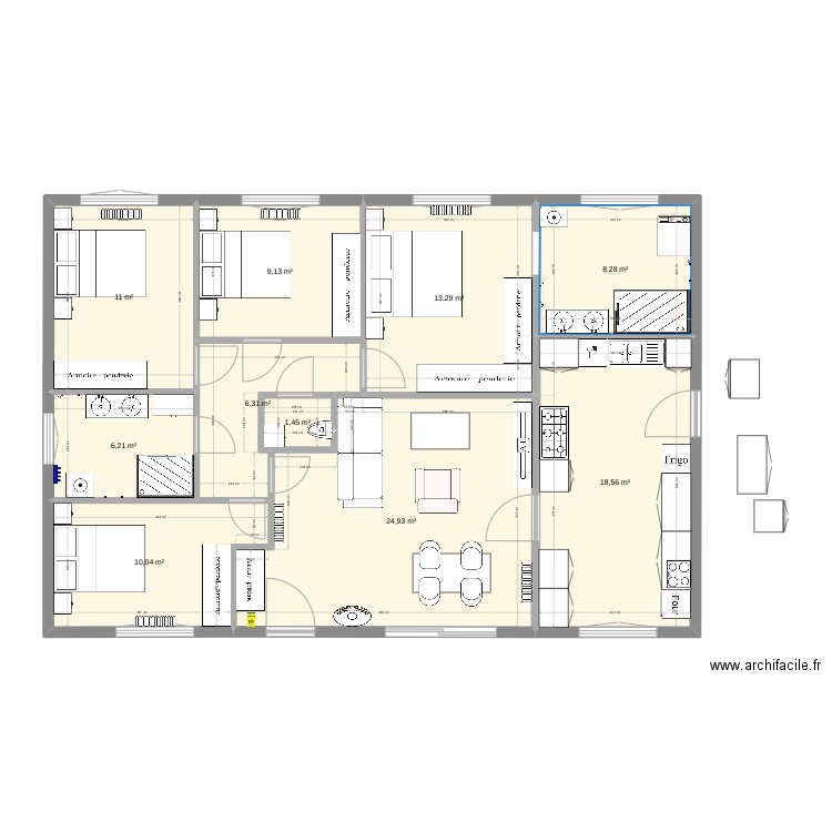 futur disposition + meuble. Plan de 0 pièce et 0 m2