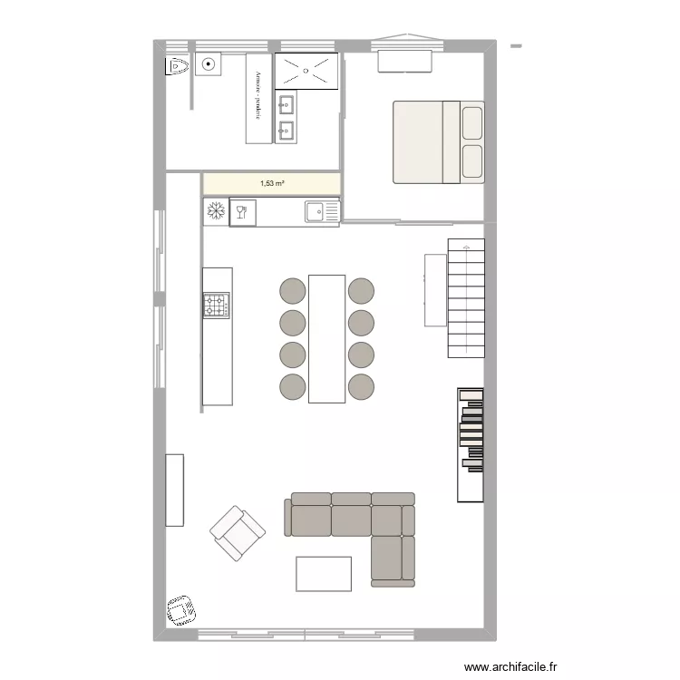 EQ2. Plan de 1 Pièce et 2 m² EQ2. Plan de 1 Pièce et 2 m²