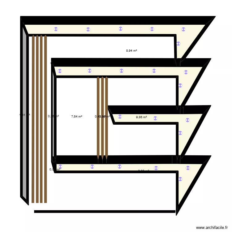 FACADE COTE IMMEUBLE. Plan de 10 pièces et 35 m² FACADE COTE IMMEUBLE. Plan de 10 pièces et 35 m²