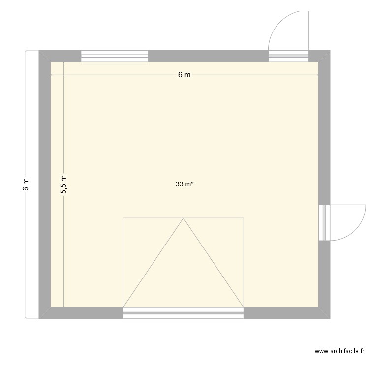 garage double. Plan de 1 pièce et 33 m2
