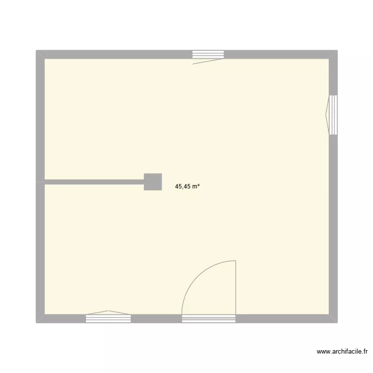 maison jos&eacute;. Plan de 1 Pièce et 45 m²