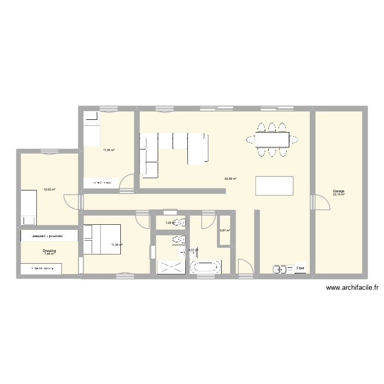 Plan apr&egrave;s r&eacute;novation 2. Plan de 0 pièce et 0 m2