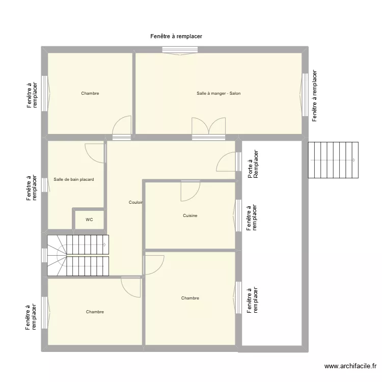 RDC chauville. Plan de 