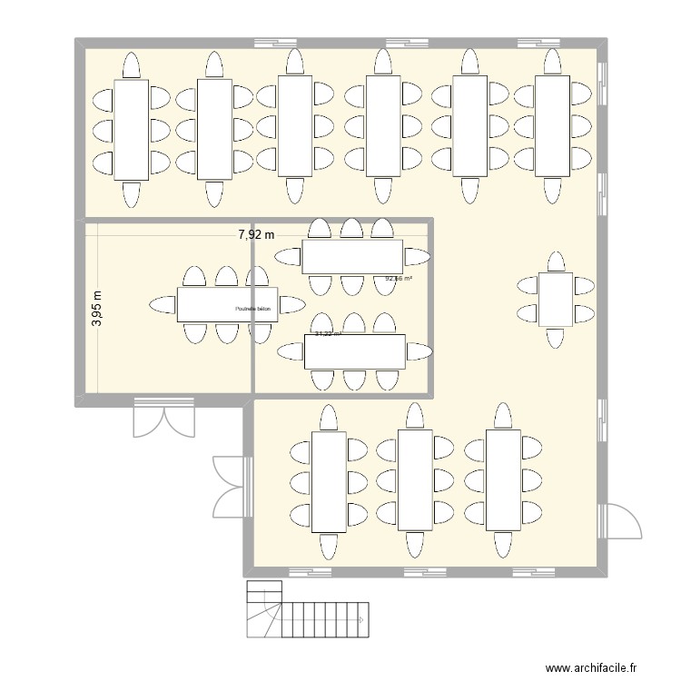 Plan2. Plan de 2 pièces et 124 m2