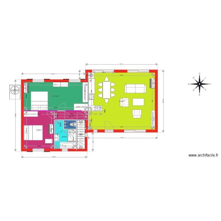 LA BOUVERIE RDC RDJ PROJET ter. Plan de 17 pièces et 184 m2