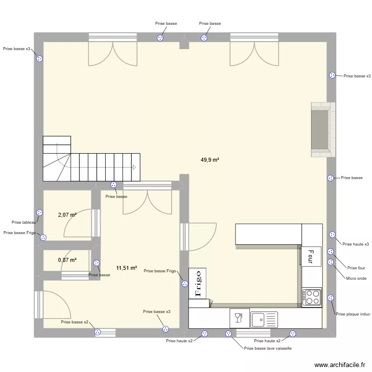 Prise de courant Rdc. Plan de 4 et 64 m² Prise de courant Rdc. Plan de 4 et 64 m²