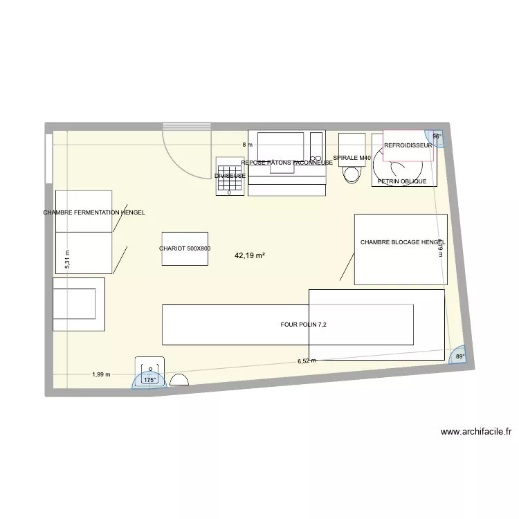 PLAN FOURNIL LA BRUFFIERE 1. Plan de 1  et 42 m²