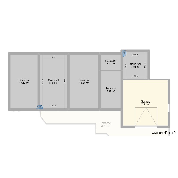 Pupier Escartefigue Ouest. Plan de 22 pièces et 219 m2