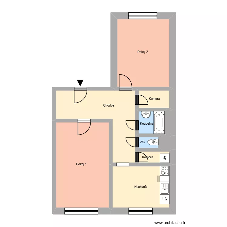 Bieblova 626, byt 6. Plan de 14  et 184 m²