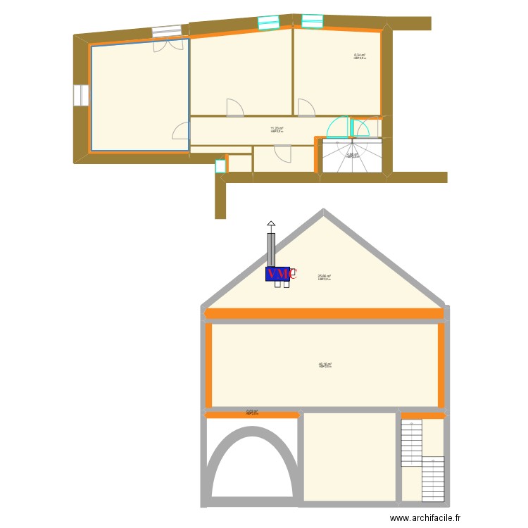 GRASSET. Plan de 16 pièces et 183 m2