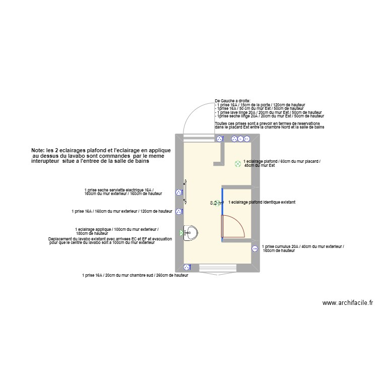 Amenagement salle de bains. Plan de 0 pièce et 0 m2